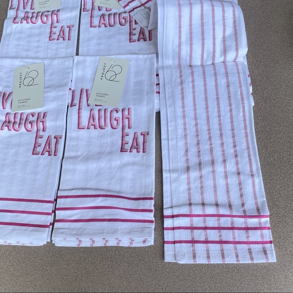 6 Project 62 Kitchen Hand Towel Lot Live Laugh Eat 100% Cotton - Picture 7 of 10